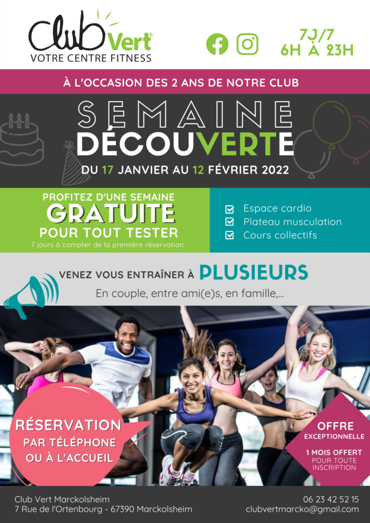 Semaine découverte - club vert anniversaire